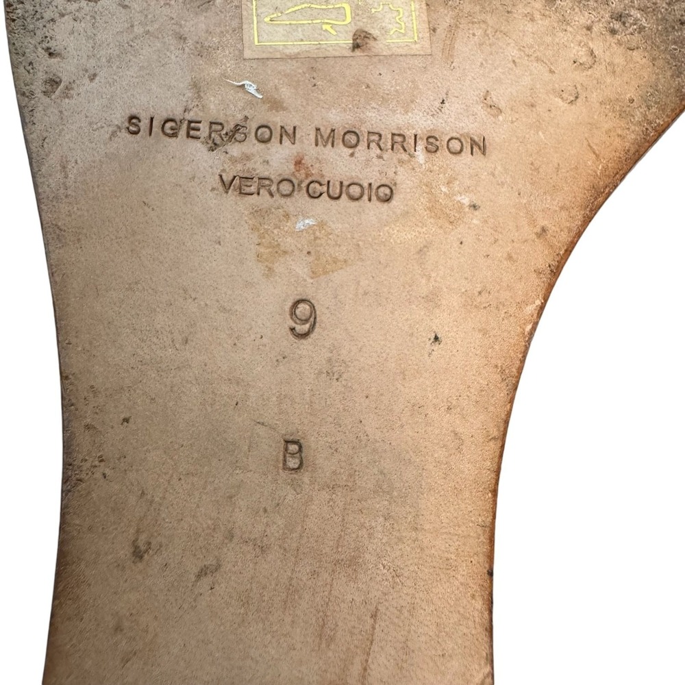 Sigerson Morrison Women's Black Leather Cork Wedge Espadrille T Strap Sandals 9 - Picture 6 of 8
